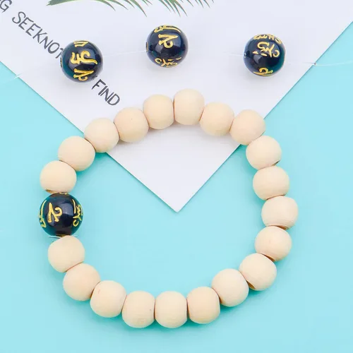 Miniatura 7 de Jdesun 100 cuentas de bola espaciadora Pixiu de 0.315 pulgadas (0.354 in), cuentas de Feng Shui de resina, cuentas redondas y sueltas, amuleto