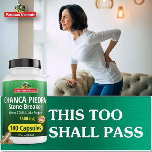 Miniatura 3 de Peruvian Naturals Chanca Piedra Stone Breaker 180 Cápsulas – Disolvente de Cálculos Renales y de Vesícula Biliar – 1500mg por Porción – Chancapiedra