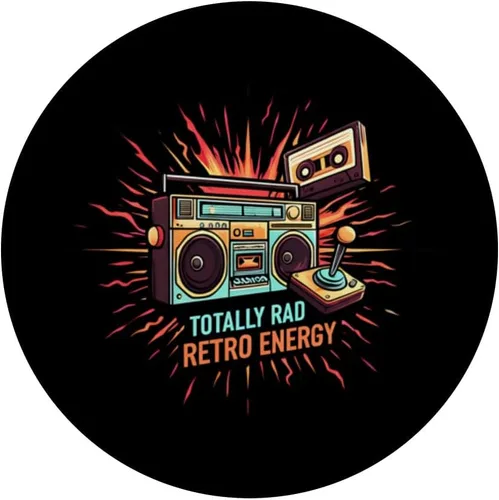 Miniatura 3 de Totally Rad Retro 80s Boombox Joystick Cassette Tape Energy PopSockets Adhesive PopGrip