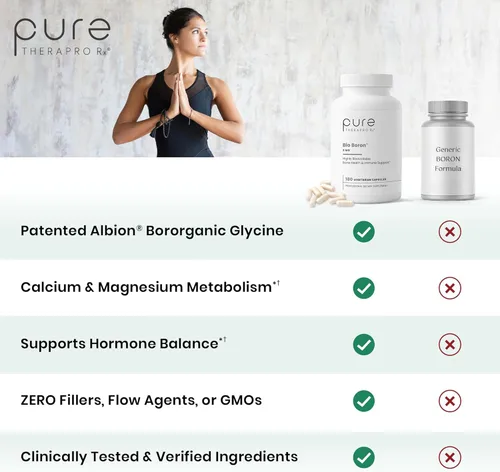 Miniatura 4 de Pure TheraPro Rx Bio Boron - Boro de glicina bororgánica para hombres y mujeres – Fórmula premium para la salud ósea, flexibilidad