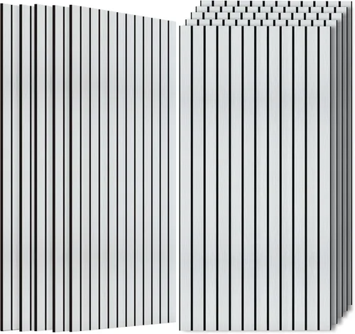 Miniatura 14 de Paneles de sonido de chapa de madera, paquete de 10 paneles de pared de 47.2 x 23.6 pulgadas, paneles acústicos decorativos para paredes
