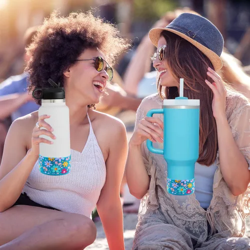 Miniatura 5 de HEYSKAY Funda protectora de silicona para botella de agua Hydro Flask y compatible con Stanley Tumbler, Yeti, Simple Modern, accesorios para Laguna