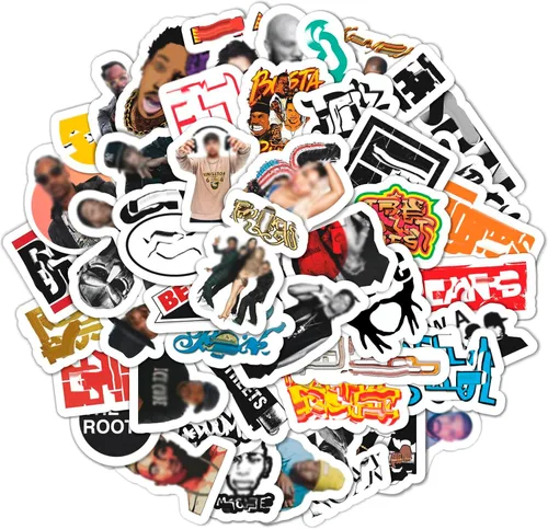 BulbaCraft 100 piezas de calcomanías de Hip Hop, calcomanías de rapero de los 2000, calcomanías de rap, accesorios de rap - Ofertas de música para