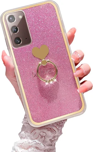 Miniatura 30 de Para Samsung Galaxy A52 5G Caso Lindas Niñas Mujeres Shell De Brillo De Lujo Con Anillo De Corazón Kickstand Cubierta Protectora A Prueba De Golpes