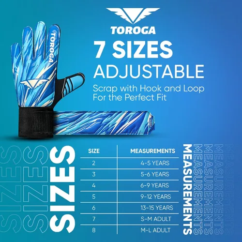Miniatura 4 de Guantes de portero – Guantes de fútbol de agarre fuerte con protección doble en la cintura y palma de látex antideslizante – Cómodos para niños, Cian