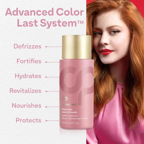 Miniatura 8 de Colorproof Plush Locks Leave-In Smooth Loción suavizante antiencrespamiento con aroma a vainilla Protección avanzada contra el calor Añade
