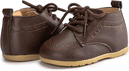 Miniatura 4 de Miamooi Mocasines clásicos de piel sintética para bebés y niñas, zapatos de vestir de boda para niños pequeños Brogue formal plano perezoso Oxford