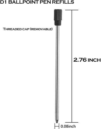 Miniatura 3 de DUNBONG Bolígrafo Metal D1 Recambio para Bolígrafo Multifunción, Paquete Negro de 5 Piezas (Negro)