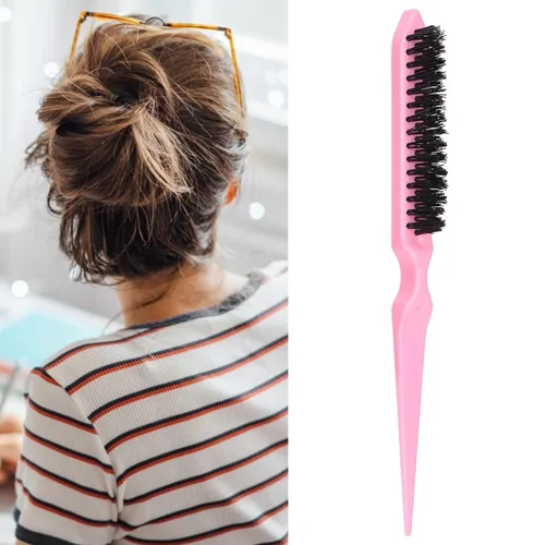 Miniatura 3 de Cepillo de burlas, cepillo de pelo de burlas, mango de plástico, cepillo de pelo de nailon portátil de viaje, herramienta de peinado para cortar