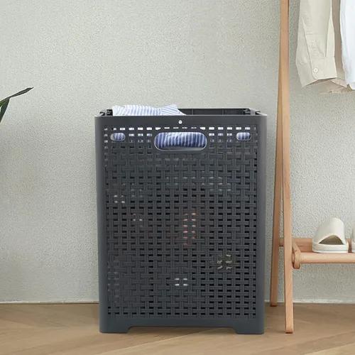 Miniatura 6 de Kekow 1 paquete de 42 L cesta plegable de plástico, color gris Cesta plegable para ropa sucia