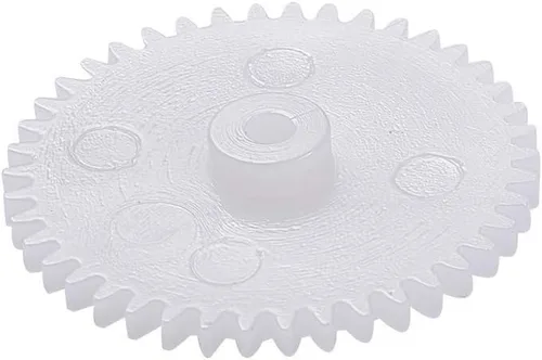 Miniatura 17 de Bettomshin 10 unids engranaje de plástico 44102B 0.5 módulo polea eje de correa robot RC motor mano DIY piezas mecánicas kit blanco