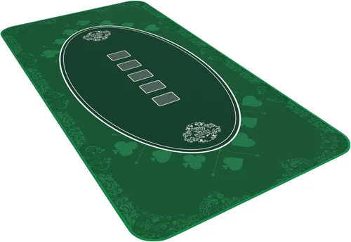 Bullets Playing Cards Tapete de mesa de póquer, duradero, resistente al agua y antideslizante, tapete con bordes cosidos para noche de casino y Verde