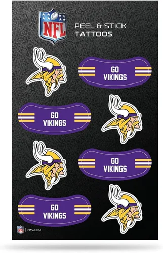 Miniatura 7 de Rico Industries NFL Footbal Peel & Stick Temporary Tattoos - Eye Black - Game Day Approved!