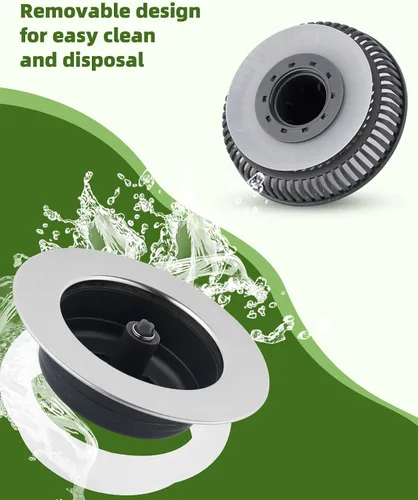 Miniatura 2 de Tapón universal para fregadero de cocina, tapón de fregadero de cocina desplegable 3 en 1 con carcasa envuelta de acero inoxidable cromado