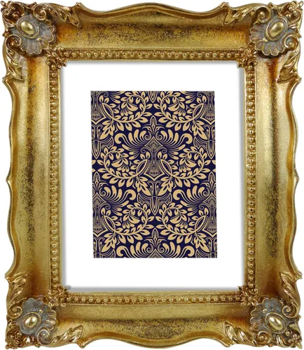 SIMON'S SHOP Marco de fotos vintage dorado de 8 x 10 pulgadas para pared y mesa, marcos de fotos ornamentados de 8 x 10 pulgadas con paspartú para