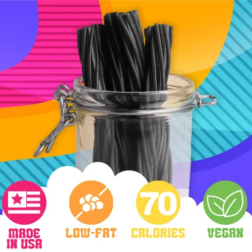 Miniatura 2 de Amish Good Gourmet Dulces de Regaliz Retorcido - Golosina Premium Dulce y Masticable, Regaliz Negro Jumbo Retorcido Snack Perfecto Bajo 100 Calorías