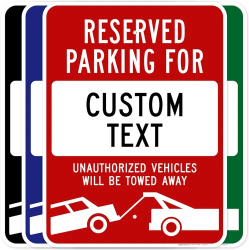 Miniatura 16 de Señal personalizada de "No Parking", señales personalizadas de estacionamiento reservado para negocios, 10x14 pulgadas, metal de aluminio
