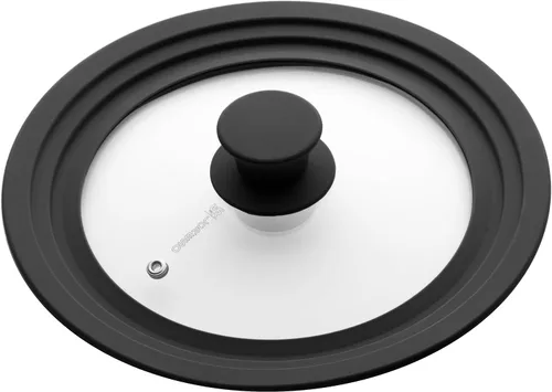 Miniatura 3 de Tapa universal para ollas y sartenes de 7.5 a 9.5 pulgadas, tapa de vidrio templado con borde de silicona de tamaño automático, color negro