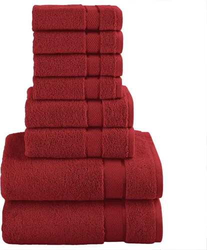 Miniatura 30 de Elegant Comfort Juego de 8 toallas de algodón de alta calidad, incluye 4 toallas pequeñas, 2 toallas de mano y 2 toallas de baño, 100% algodón