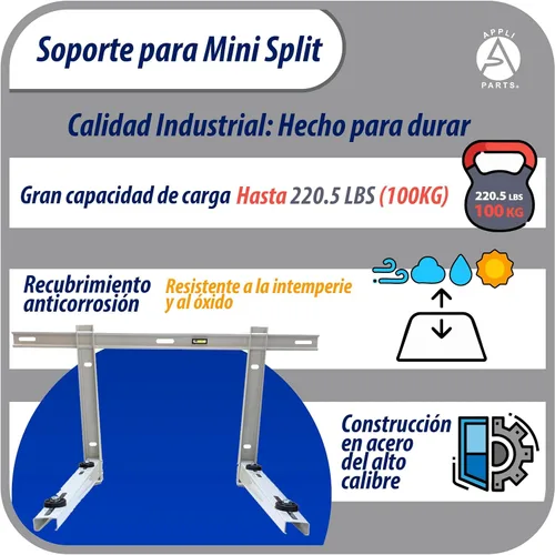 Miniatura 5 de Appli Parts APAB-3160 - Soporte de montaje en pared exterior para mini split sin conductos, bomba de calor o unidades de refrigeración solamente