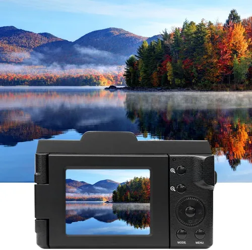 Miniatura 5 de Cámara digital de 1080p para fotografía, mini cámara de vlogging con pantalla grande HD de 2.4 pulgadas, zoom digital de 16x, lente desmontable