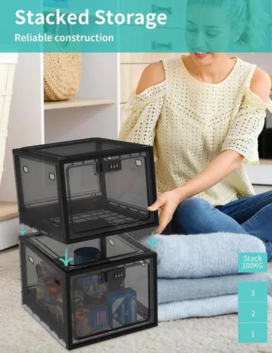 Miniatura 4 de Caja de bloqueo para medicamentos seguros, caja de almacenamiento con cerradura de 10 litros para refrigerador/aperitivos alimentos, cajas
