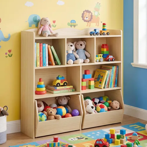 Miniatura 9 de GAOMON Organizador de almacenamiento de juguetes, estantería para niños, armario de almacenamiento de juguetes, armario para libros infantiles
