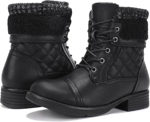 Miniatura 27 de STQ Botas de combate con cordones para mujer