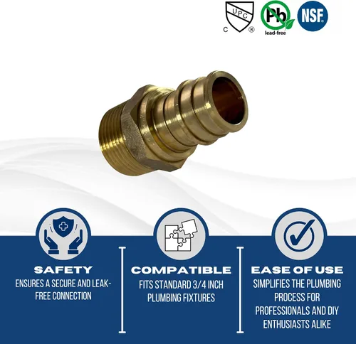 Miniatura 5 de 2 piezas XFITTING 3/4" Pex A Expansión x 3/4" Macho NPT Adaptador