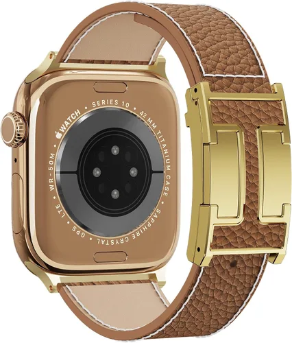 Miniatura 28 de Correa de reloj magnética de cuero compatible con Apple Watch Ultra 49 mm, 46 mm, 45 mm, 44 mm, 42 mm, 41 mm, 40 mm, 38 mm, correa de repuesto