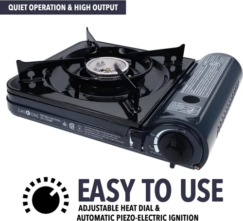 Miniatura 5 de Gas One, nueva estufa portátil de gas butano de 10.000 BTU con estuche de transporte, catalogada por la CSA - Medianoche