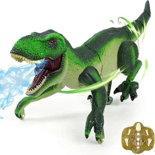 Funbud Juguete de Dinosaurio con Control Remoto para Niños - Regalos de Cumpleaños para Edades 3 4 5 6 7 8 9 10 11 12 Años, RC Dinosaurio Caminante