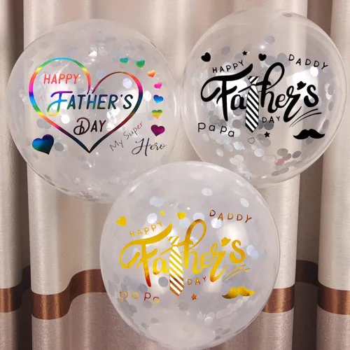 Miniatura 6 de Calcomanías de globos para el Día del Padre, calcomanías de letras Bobo Happy Gold Black Rainbow DIY Paster Home Window Adhesivo Decoración