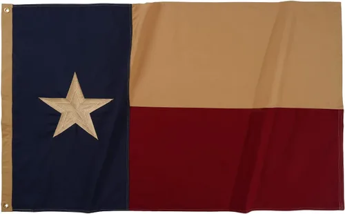 Homissor Bandera de Texas de algodón 3x5 banderas de estado TX para exteriores, bandera bordada resistente con estrellas vintage