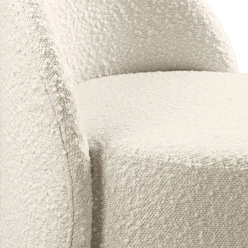Miniatura 8 de OSP Home Furnishings - Silla de tocador Lystra giratoria de barril con tela de bouclé texturizada, crema