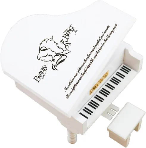 Miniatura 5 de Beauty and The Beast - Caja musical de piano de madera grabada, regalo musical, juega La bella y la bestia, color negro