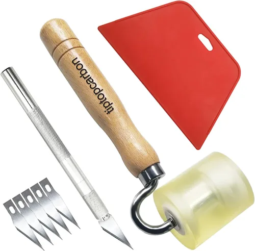 Miniatura 10 de tiptopcarbon Herramienta de alisado de papel pintado con raspador de 8 pulgadas para papel adhesivo, vinilo adhesivo, paquete de 10 unidades 03 Kit