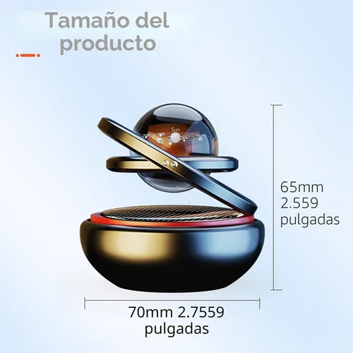 Miniatura 2 de Ambientador de aire para automóvil Kwak's, purificador de aire recargable giratorio con energía solar para tablero de interior del automóvil, Negro