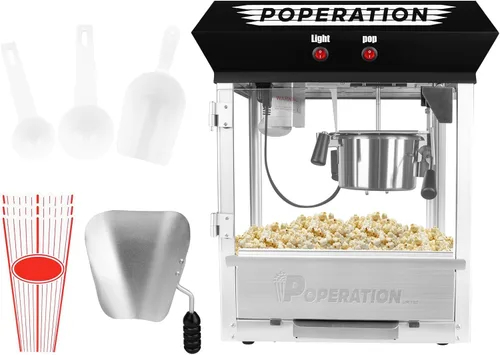 Miniatura 15 de Máquina comercial de palomitas de maíz de 12 onzas, 850 W, máquina de palomitas de maíz de cine, máquina de maíz de mesa roja con control de 3 Rojo
