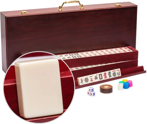 Juego de Mahjong americano con 166 fichas con repisa. Clásico.