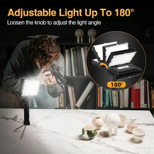 Miniatura 6 de EMART Kit de iluminación portátil continua de 60 LED para fotografía de mesa, cámara fotográfica, grabación de video, lámpara de luz de estudio