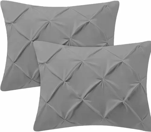 Miniatura 22 de Kotton Culture Juego de 2 fundas de almohada plisadas de 24 x 24 pulgadas, fundas de almohada decorativas, 100% algodón egipcio de 600 hilos, aptas