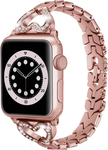 Miniatura 8 de SaNgaiMEi Correas brillantes compatibles con Apple Watch Band de 38/40/41/42/44/1.772 in, para mujeres y niñas, iWatch Series 8/7/6/5/4/3/2/1/SE