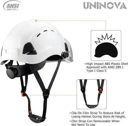 Miniatura 3 de Hard Hats Construction OSHA ANSI Z89.1 Approved Safety Helmet Vented Hard Hat with Visor Adjustable 6 Pt Suspension Safety Hardhats Construction Work