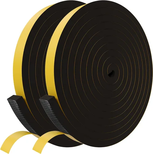 Miniatura 13 de Cinta aislante de espuma Egofix, burletes para puertas y ventanas, cinta adhesiva de espuma negra resistente al clima para puerta corrediza, marco