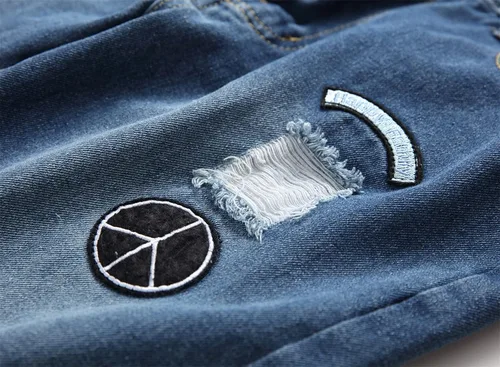 Miniatura 7 de Pantalones de mezclilla ajustados para hombre, ajustados, rasgados, ajustados, desgastados, con agujeros rasgados