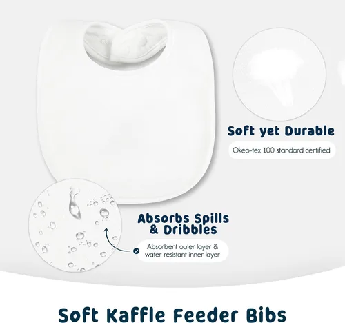 Miniatura 3 de Tiny Twinkle Baby Feeding Bibs - Waterproof and Absorbent Infant Drool and Feeding Baby Bibs Boy Macaron 8