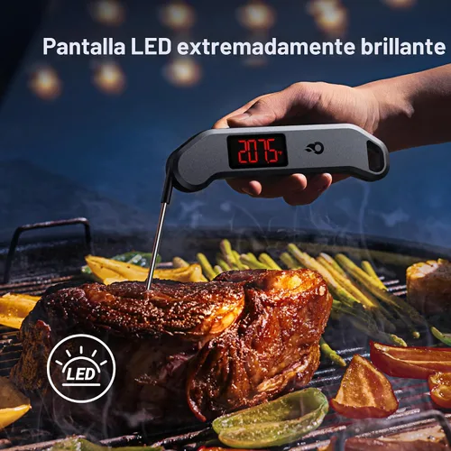 Miniatura 5 de Termómetro digital profesional para carne, lectura instantánea de 1 segundo, precisión de ± 0.5 ℉, termómetro de alimentos certificado NIST y NSF