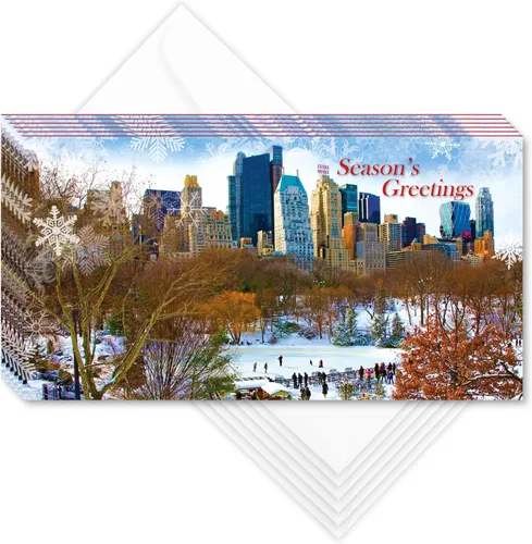 Miniatura 15 de Love Bridge Central Park New York City Holidays - Juego de 6 tarjetas de felicitación de 6 1/4 x 3 1/4 pulgadas, juego de 6 tarjetas y 6 sobres