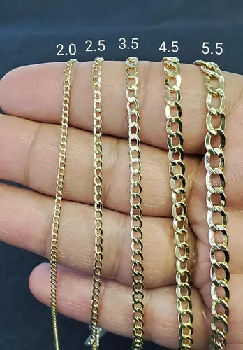 Miniatura 6 de Pulsera hueca de oro amarillo de 10 quilates y tobillera para mujer, 0.138in, Oro